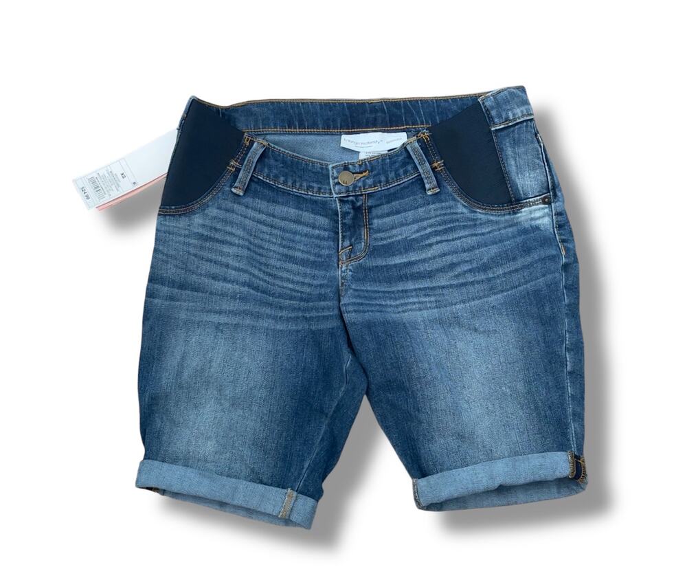 Liz Lange Maternity cuffed denim bermuda shorts size XS